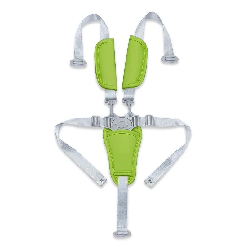 Harnais bébé 5 points chaise haute poussette ceinture de sécurité longueur ajustable coussin crotch PU compati