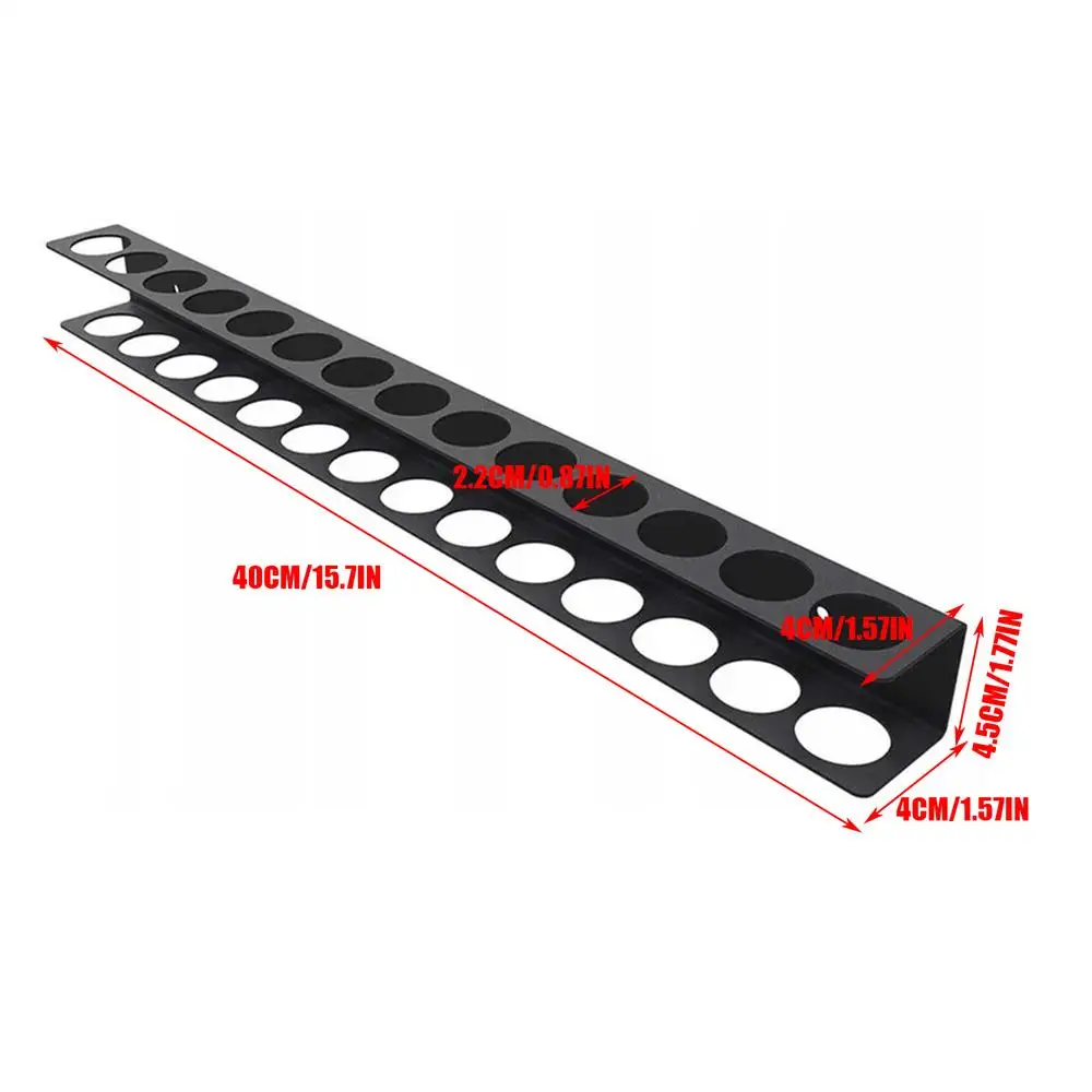 Organisateur de crayons en plastique noir rangement mural moderne pour bureau ou atelier 40 cm de longueur 2.2