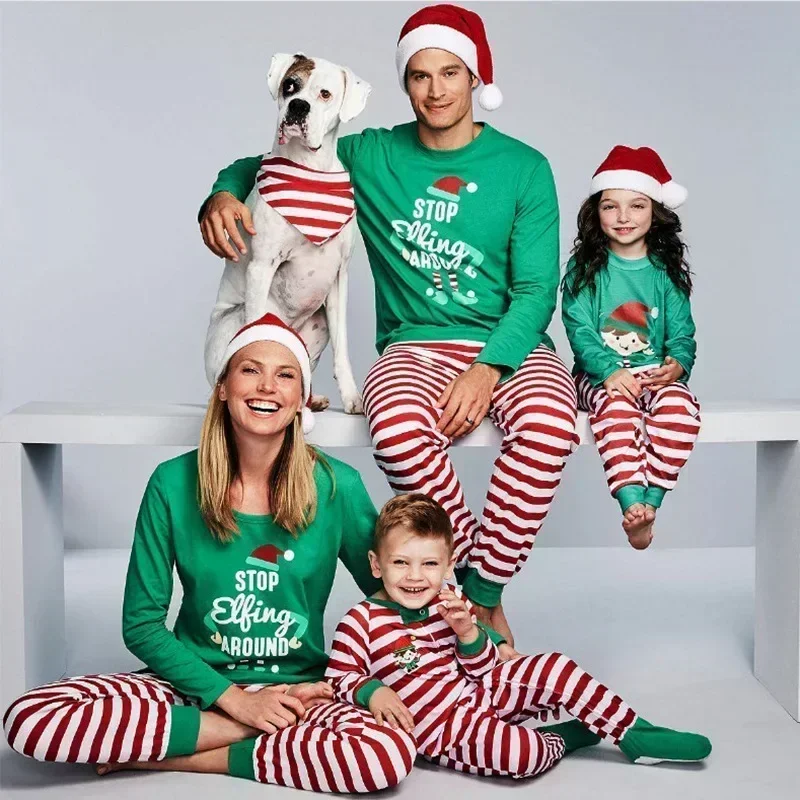 Ensemble pyjama imprimé dessin animé famille Noël pyjama doux bébé et adulte vêtements assortis fête style eur