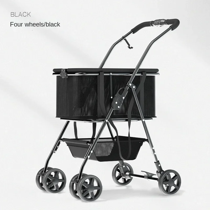 Poussette multifonctionnelle pour animaux de compagnie chariot de courses portable voiture domestique extérieu