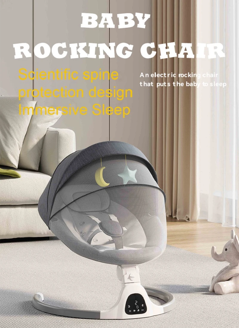 Chaise berçante électrique bébé confort sécurité inclinaison lit relaxation 03 ans swing design moderne