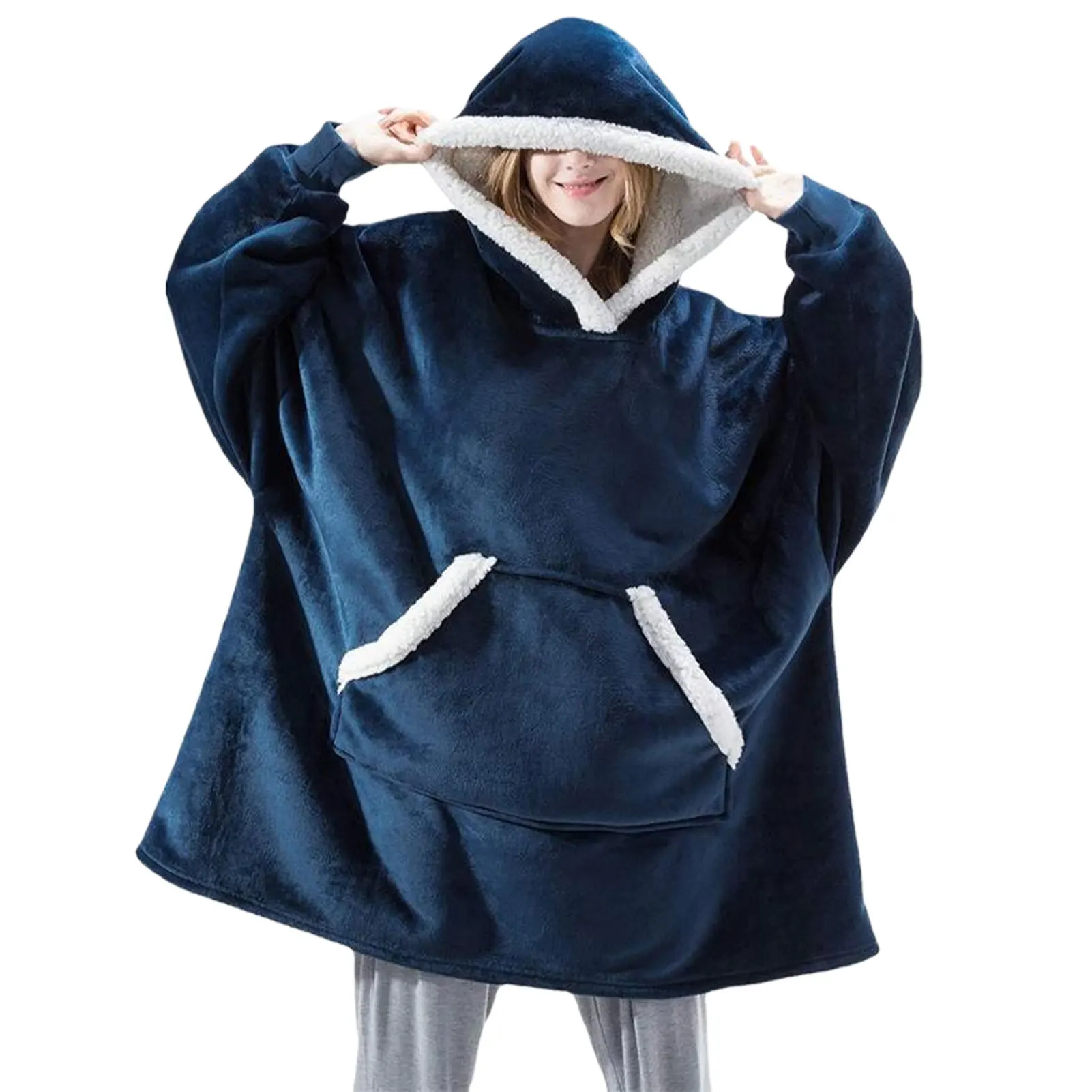 Couverture à capuche surdimensionnée en polaire Sherpa pour hommes et femmes confort et chaleur garantis idéal