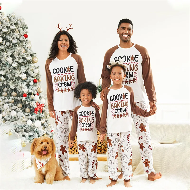 Ensemble pyjama Noel enfants famille coordonné lettre imprimée Look noël parentenfant frèresoeur vêtements nui