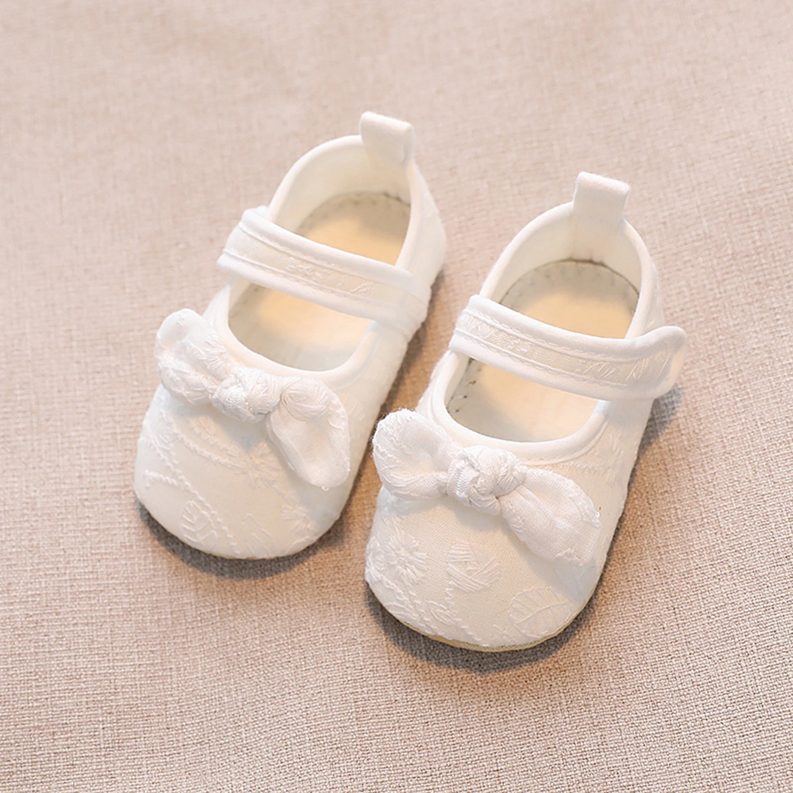 Chaussures bébé fille antidérapantes nœud papillon princesse printemps automne premier marcheur baptême mariag