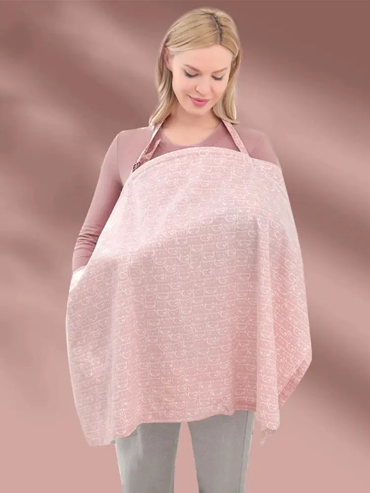 Couverture d'Allaitement en Coton Bio Douce pour Intimité Mère Bébé Tablier de Portage Poussette Design Modern