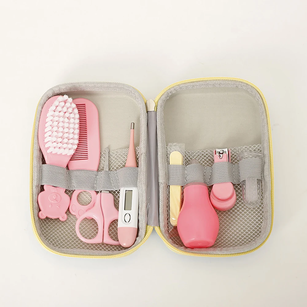 Kit soins bébé portable 8 outils hygiène essentiels poussette sac change combien thermomètre ciseaux coupeongl