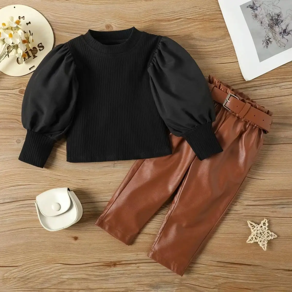 Ensemble bébé fille mode tshirt longues manches pantalon long haut qualité matières douces printemps automne 4