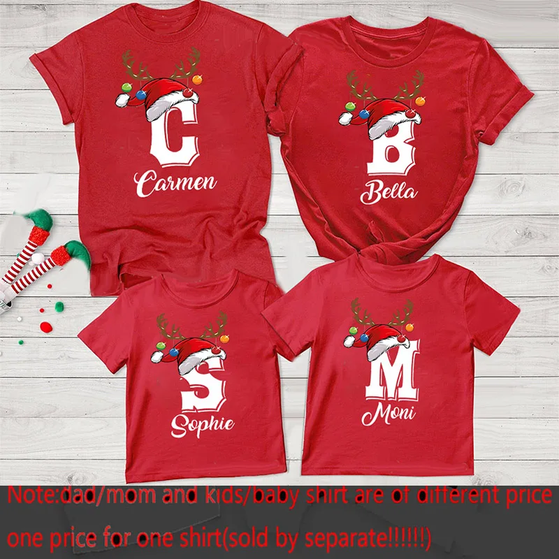 Tshirt personnalisé Noël famille vêtement festif pour bébé enfant et