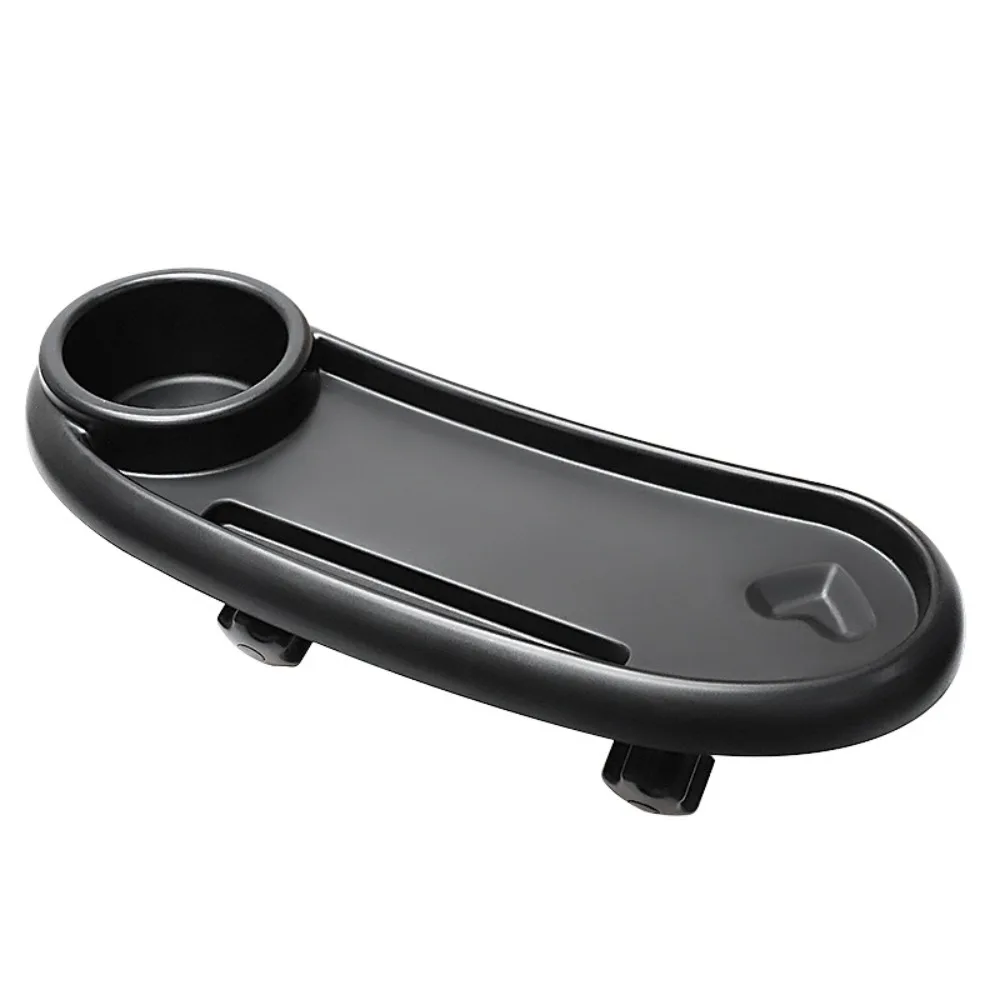 Plateau de poussette antidérapant détachable universel pour bébé portegobelet pratique en plastique ABS noir 3