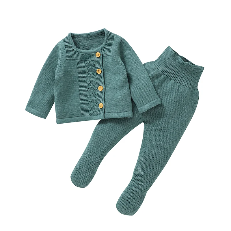 Ensemble vêtements automne bébé fille pull cardigan pantalon tricoté nouveauné 09 mois look confortable et cha