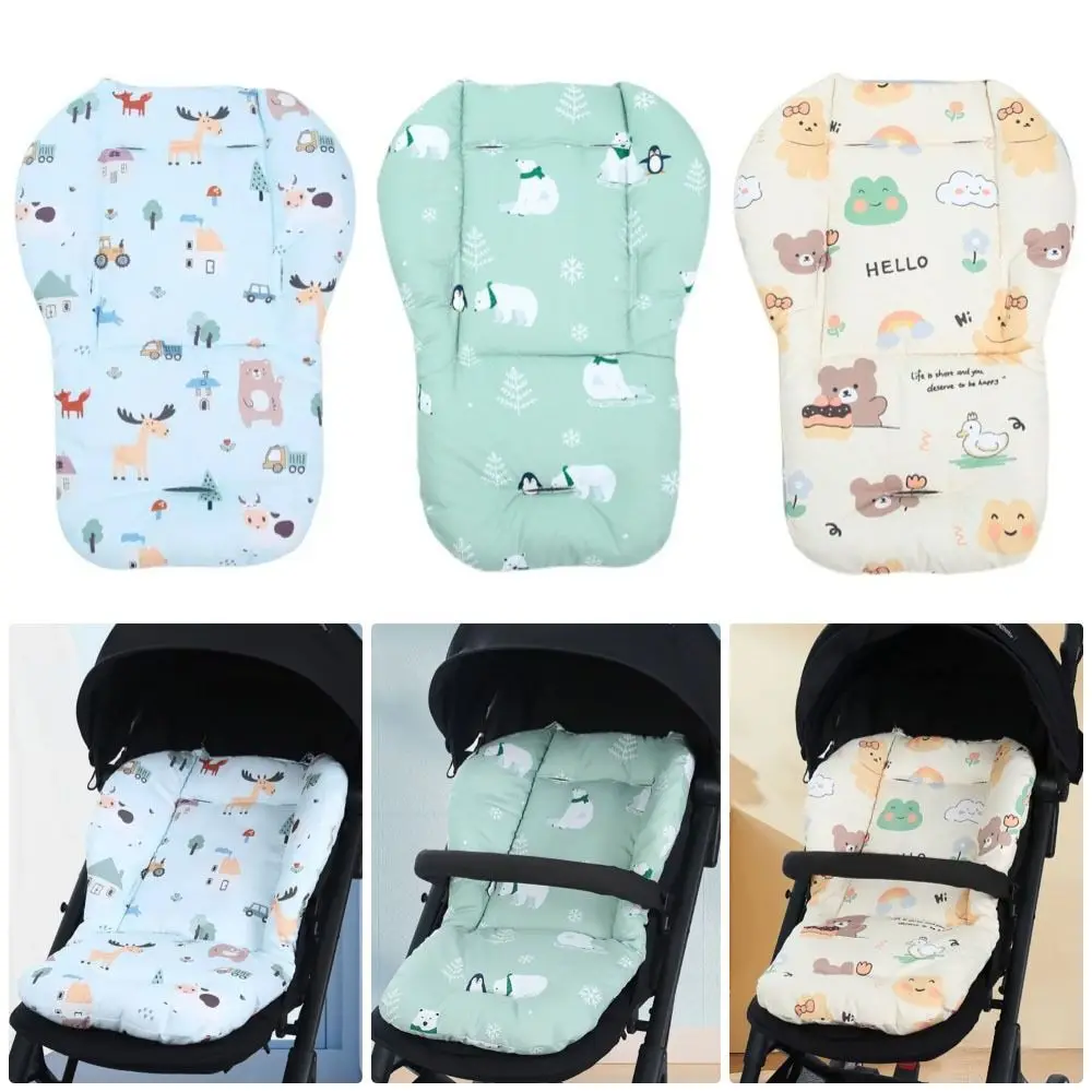 Coussin de siège de poussette en coton confort bébé 3 motifs matelas doux usage toutes saisons accessoire pous