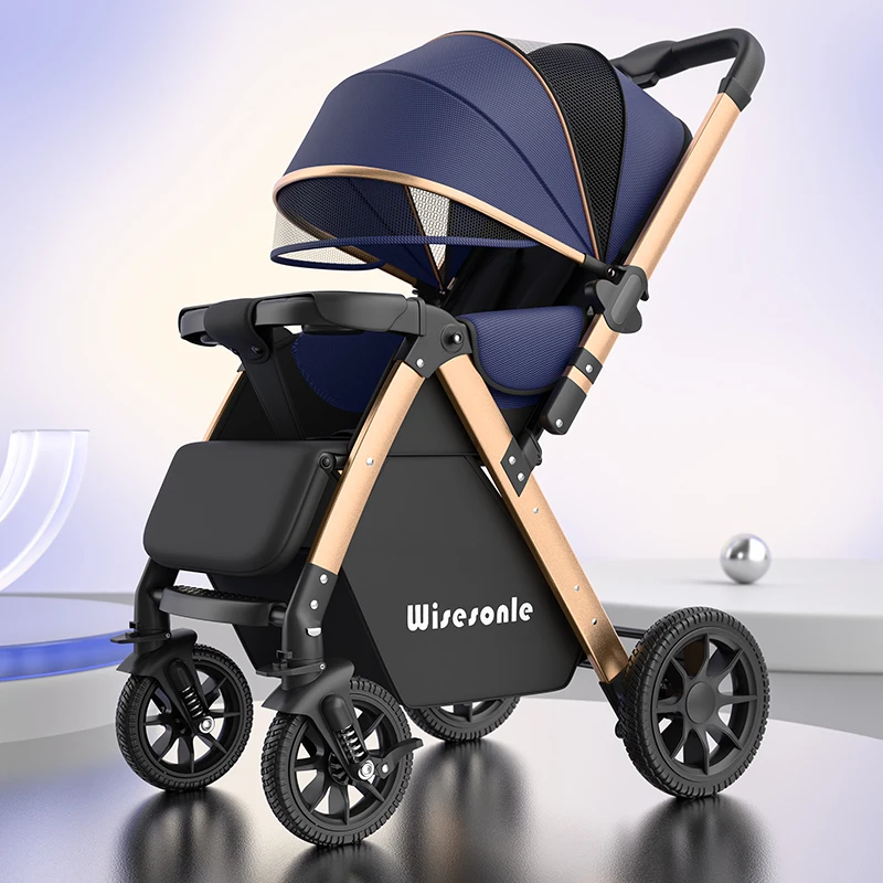 Poussette bidirectionnelle pliable pour bébé ajustable en position assise et allongée certification 3C matéria