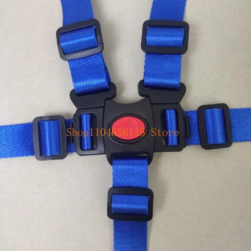 Harnais de sécurité 5 points en nylon ajustable pour poussettes chaises hautes et rehausseurs bébé bleu sécuri