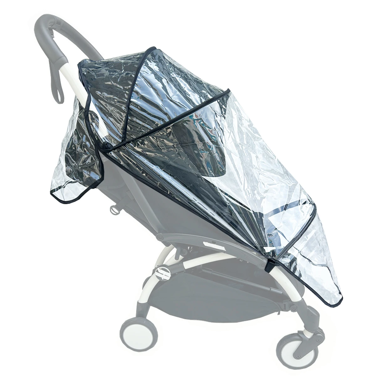 Housse de pluie transparente pour poussette Babyzen YOYO YOYO YOYO2 et Stokke YOYO3 matériau EVA bords noirs p