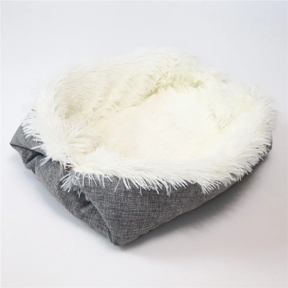 Lit doux compact pour animaux de compagnie coussin moelleux en tissu et peluche design moderne pour chat ou ch