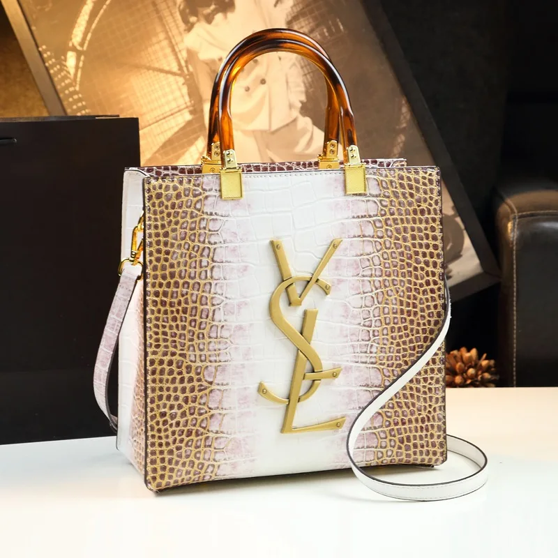 Sac fourretout en cuir véritable pour maman grande capacité imprimé Crocodile en relief sac à couches pour fem