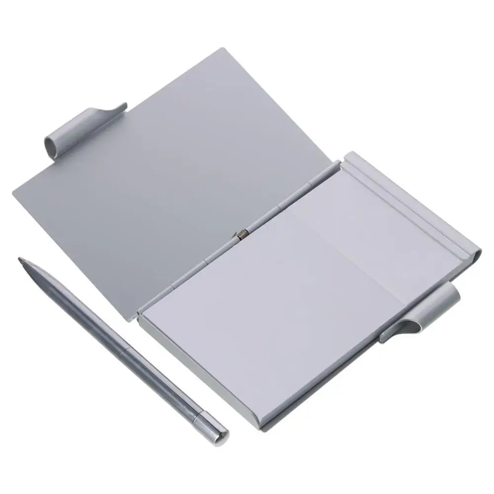 Carnet de poche portable en métal avec stylo et papier rechargeable