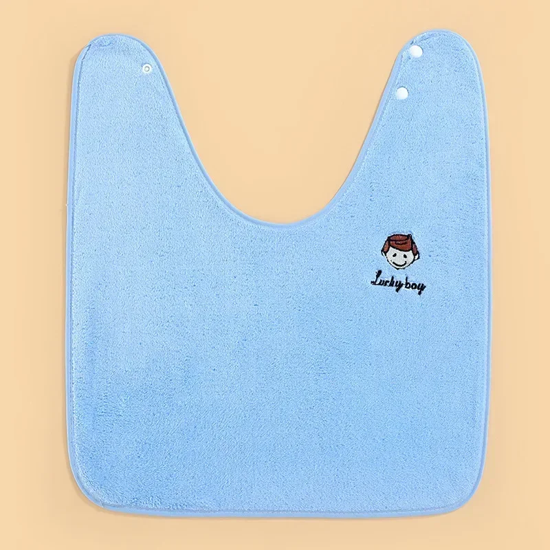 Bavoir bébé Lucky boy 360 degrés tissu éponge bleu logo souriant bavoir antitaches multifonctionnel bébé 13 an