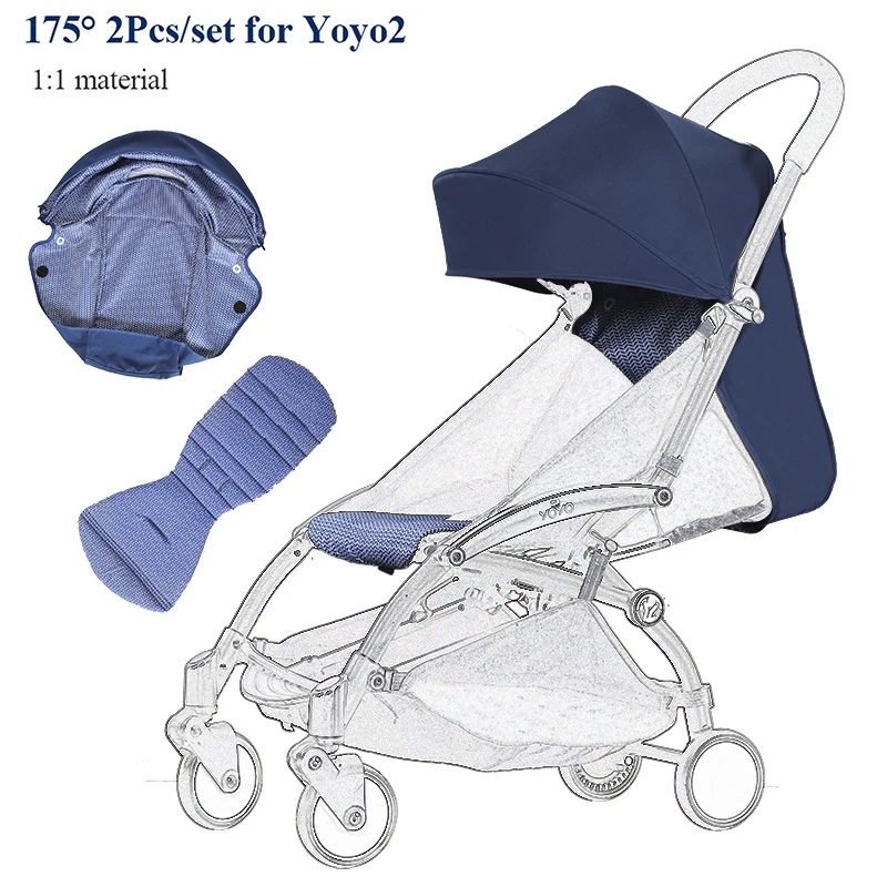 Cagoule poussette Babyzen Yoyo2 Yoya coussin siège housse protection soleil accessoire tissu 175° bébé confort