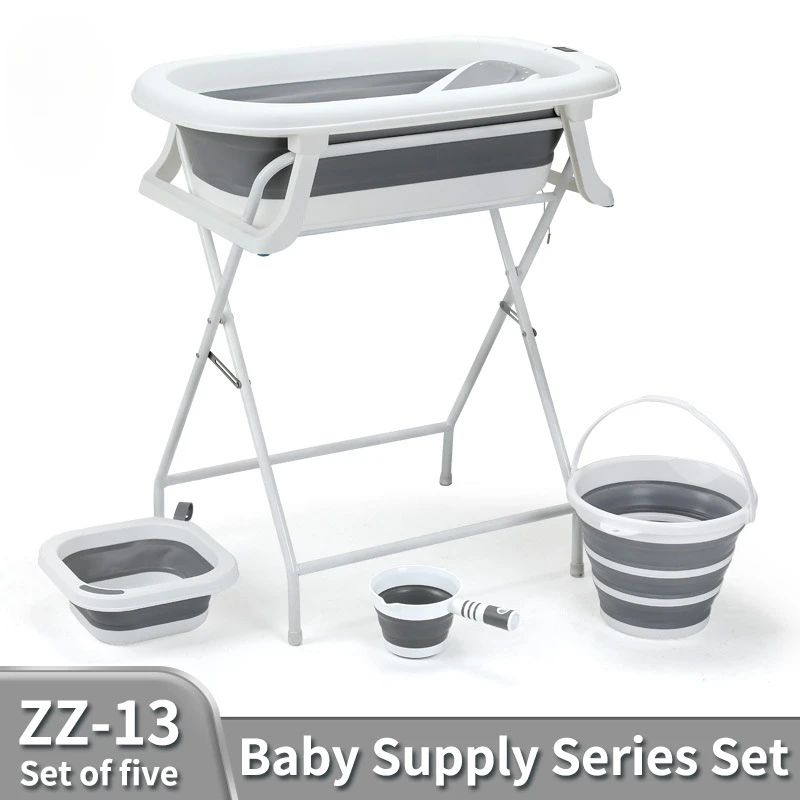 Support de baignoire pliable pour bébé ensemble de bain avec bassine et seaux design moderne en plastique et m