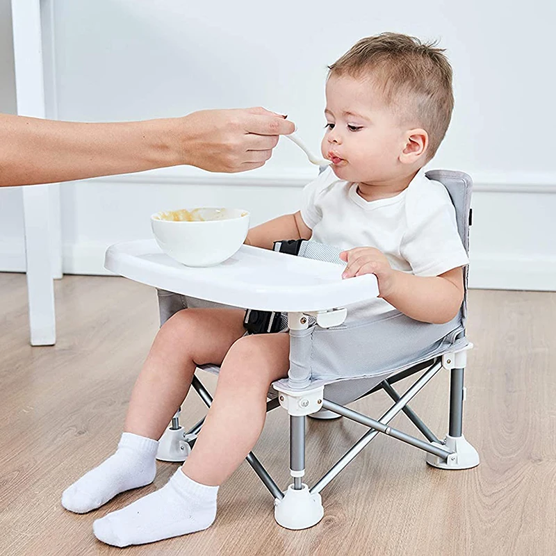 Chaise de salle à manger portable pliable bébé avec plaque ceinture de sécurité chaise de plage enfant camping