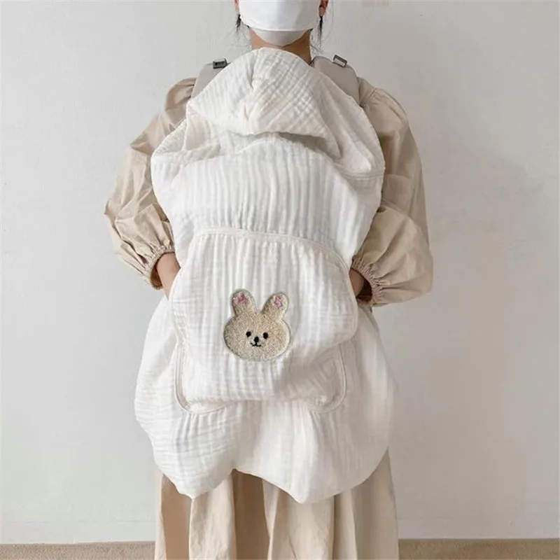 Couverture de portebébé multifonctionnelle en coton et bambou design coréen mignon antimoustique coupevent pou