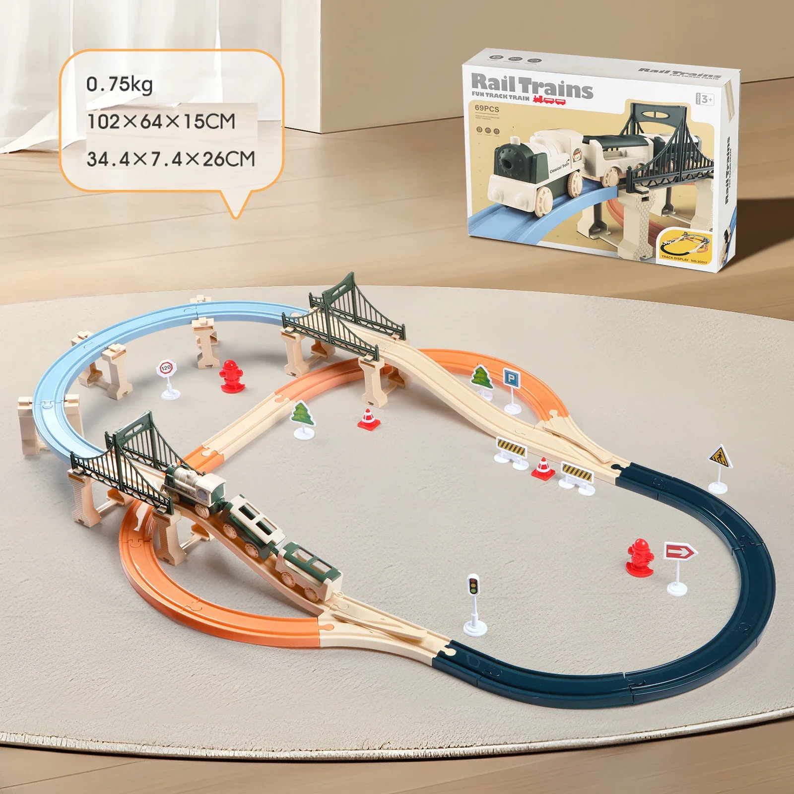Ensemble Train En Bois Éducatif 69 Pièces Pour Enfants 712 Ans Puzzle Construction Ferroviaire Jouet Éveil Cré