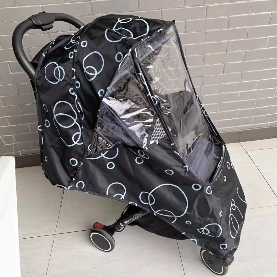 Housse de pluie pour poussette parebrise voiture enfant protection universelle bébé contre la pluie et le vent