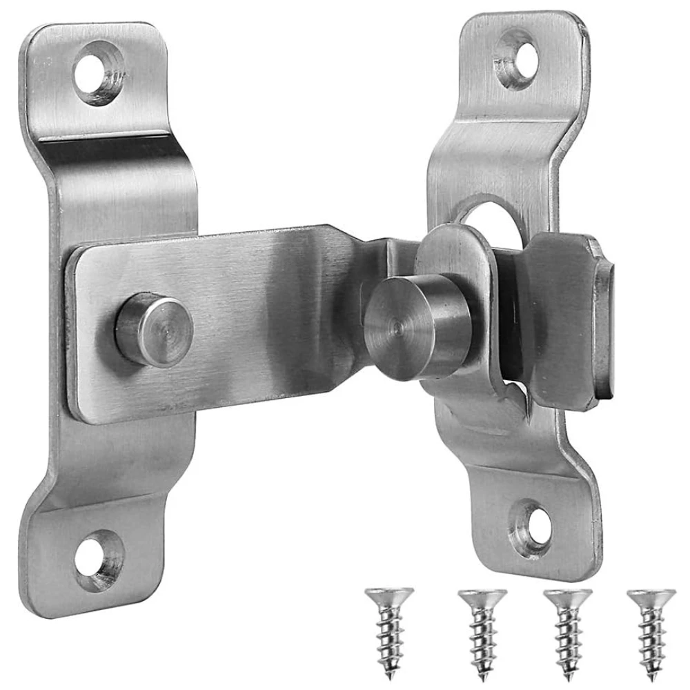 Loquet porte acier inoxydable sécurisé verrouillage pêne montage vis
