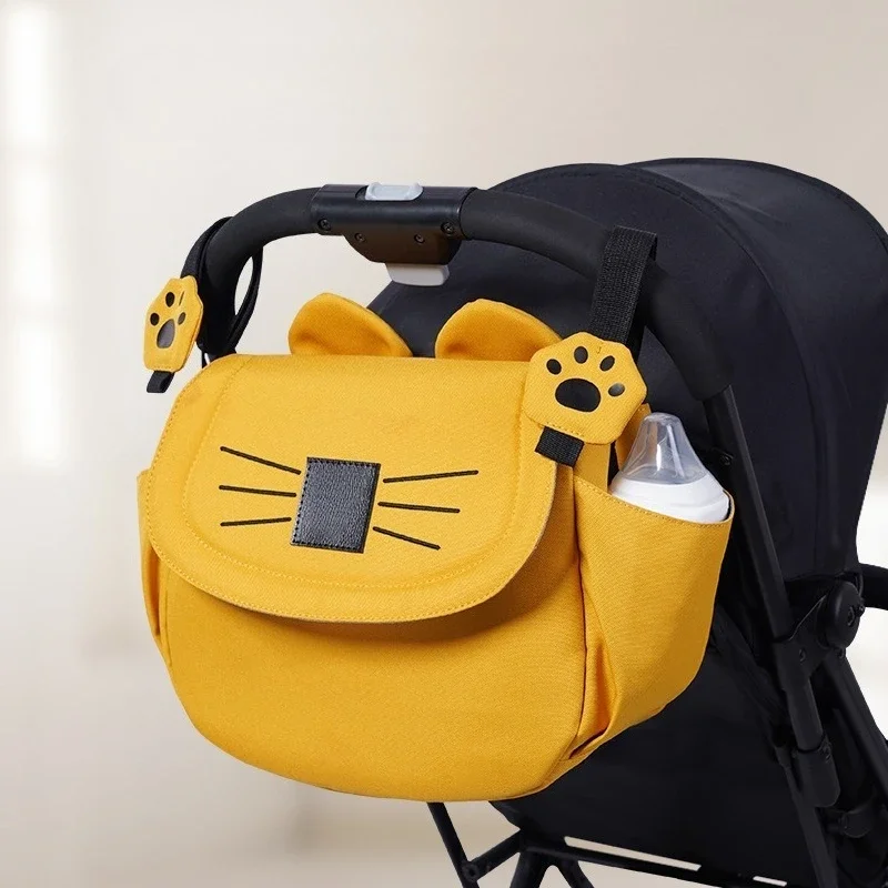 Organisateur de poussette pour bébé sac à langer en polyester design chat compartiment bouteille idéal pour pr