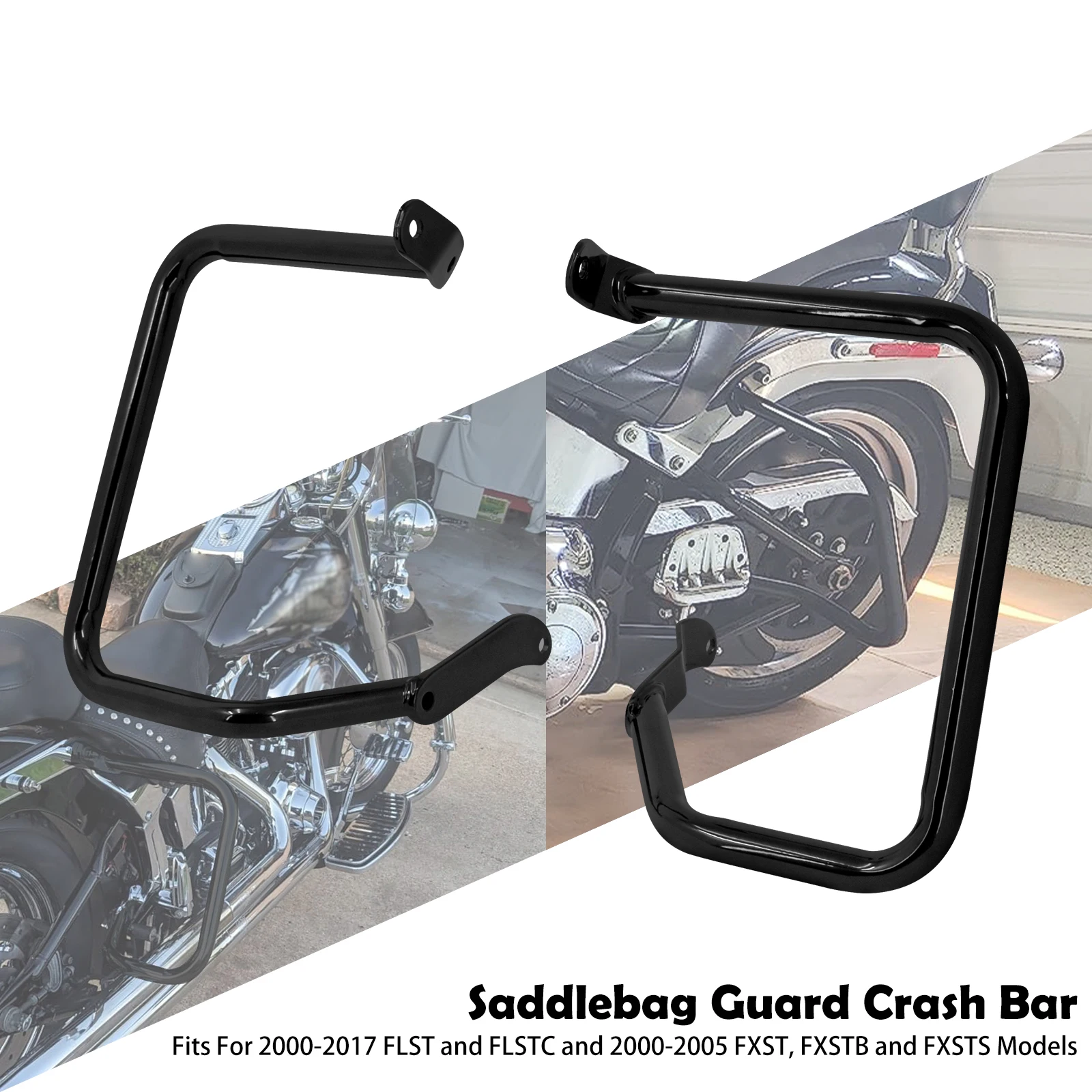 Barre de protection arrière pour Harley Night Train et Softail chrome/noir acier robuste garde sell bague sécu