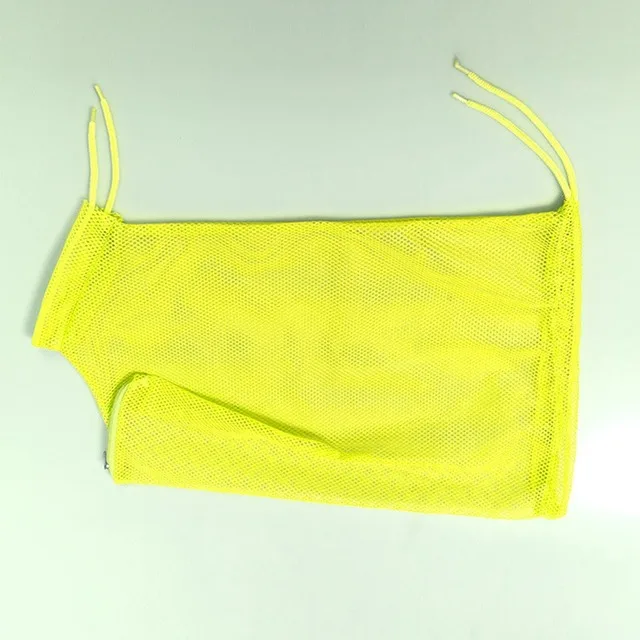 Sac de bain en maille ajustable pour chats toilettage coupeongles antimorsures jaune 34x50cm