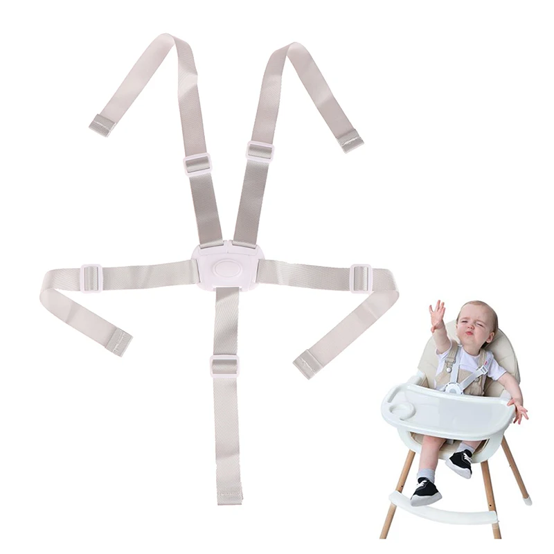 Harnais de sécurité 5 points pour chaise haute bébé universel nylon blanc ajustable haute qualité usage quotid