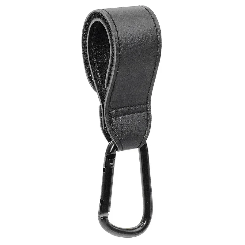 Crochet universel pour poussette et sac mousqueton en cuir et aluminium attaché sacs à couches portage bébé ac