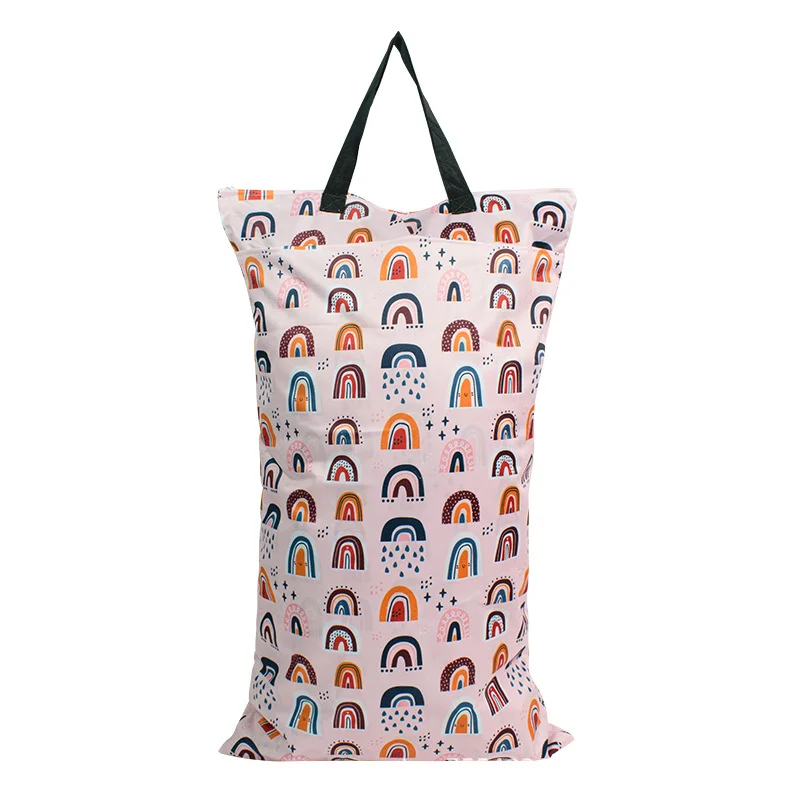 Sac de rangement étanche à double poignée sac de stockage pour jouets vêtements enfant design arcenciel 40x70c