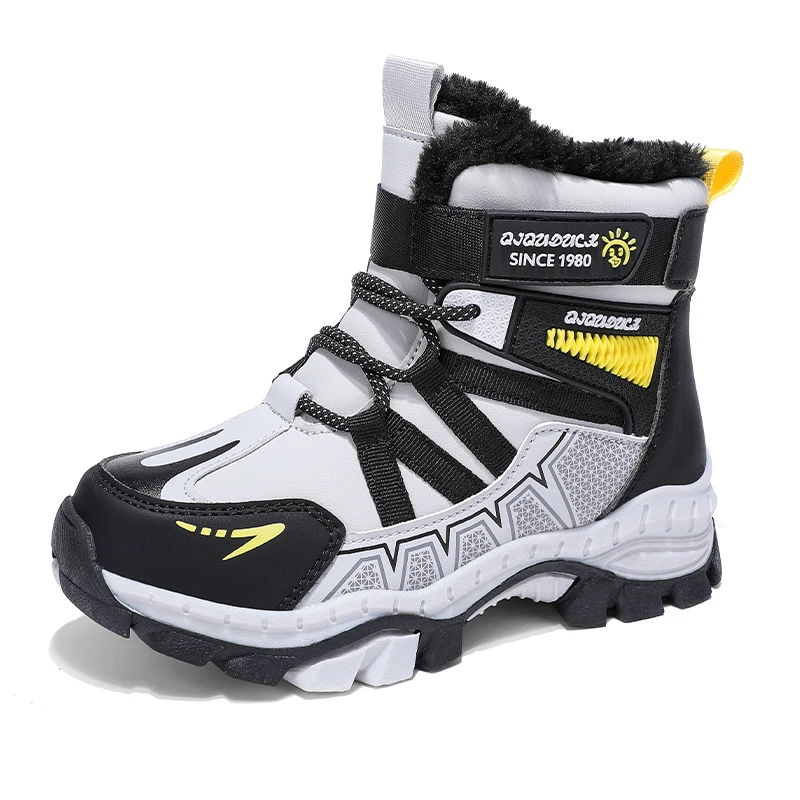 Bottes de neige HKOX pour enfants mode hiver confortables et antidérapantes taille 3040 noir et blanc