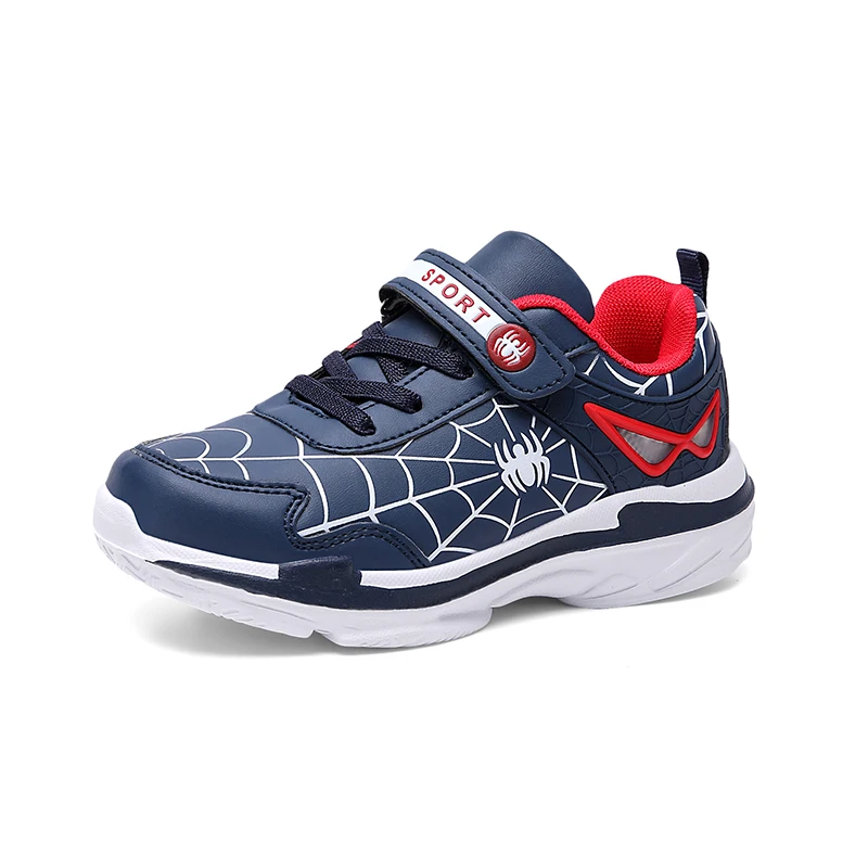 Chaussures de sport enfants cuir synthétique motif toile d'araignée