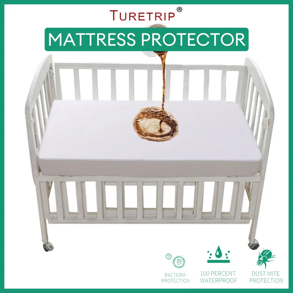 Protecteur matelas bébé imperméable Turetrip housse matelas respirante protection lit bébé 100% polyester hypo