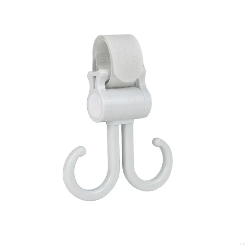 Crochet suspendu pour poussette bébé accessoire multifonctionnel fixation rapide design épuré couleur grise id
