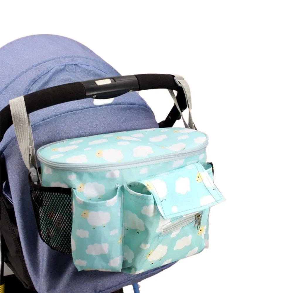 Organisateur de poussette Oxford tissu bébé sac imprimé nuages canards poussette accessoire voyage grande capa