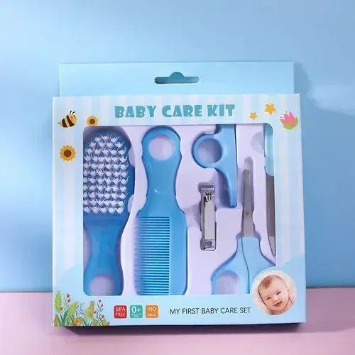 Kit soins bébé essentiels 6 pièces ongles cheveux thermomètre brosse pincecrayon matériel sécurité sans BPA de