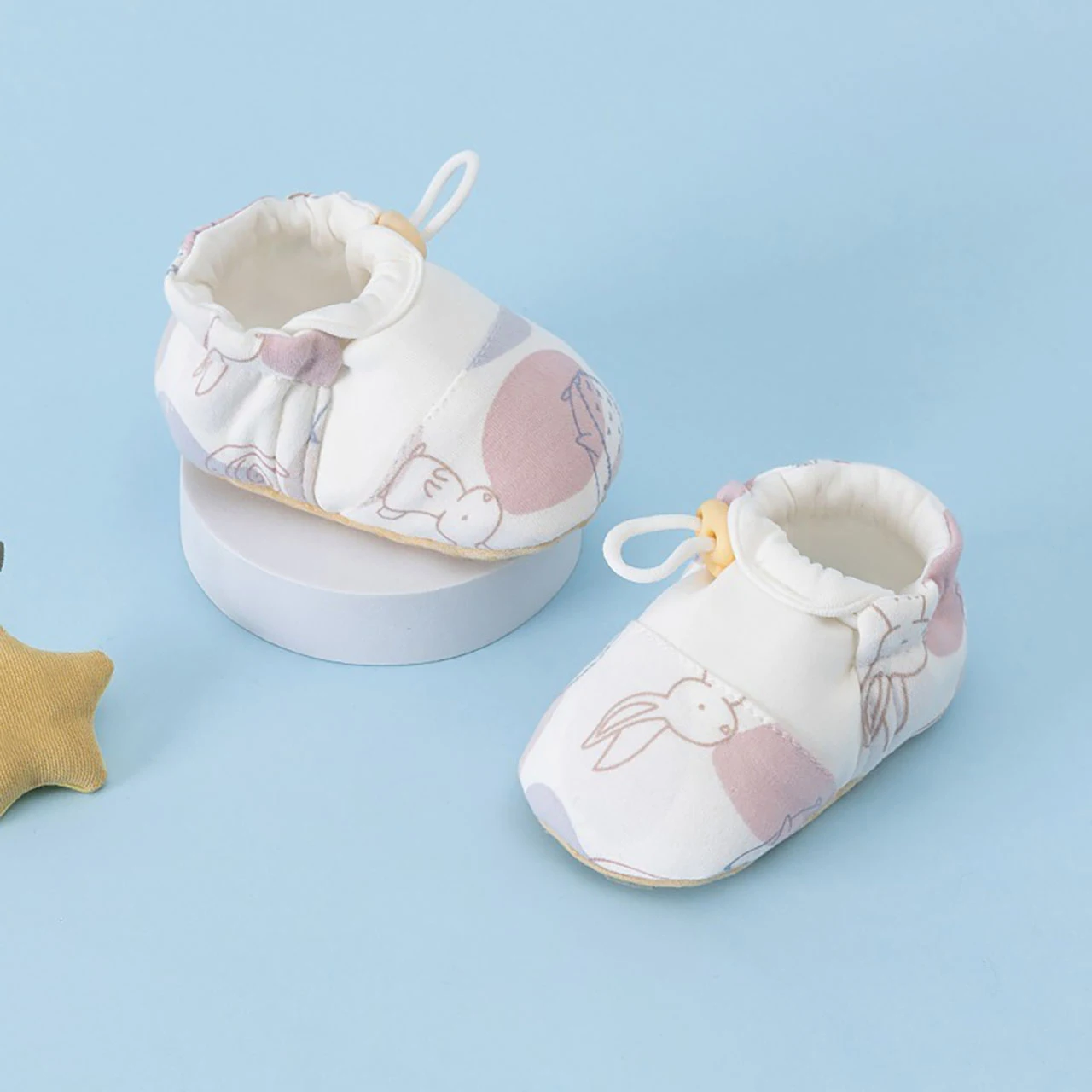 Baskets antidérapantes en coton pour bébés chaussures à semelles