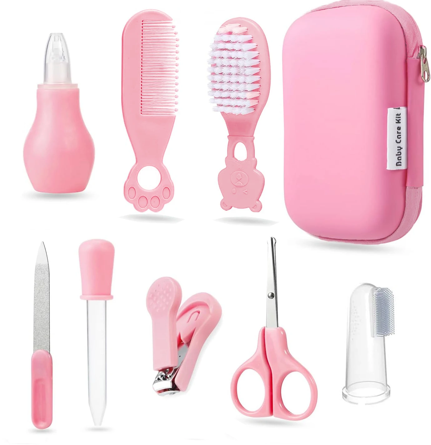 Kit de soins bébé 9 pièces portable Nuby Care Kit Ensemble hygiène et toilette bébé Accessoires sécurité desig