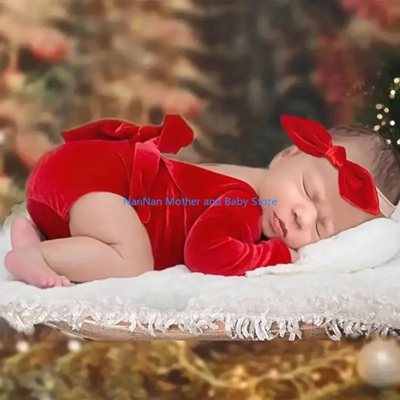Costume pour nouveauné couvrechef barboteuse dos nu vêtements de pose pour photographie de bébé 01 mois unisex