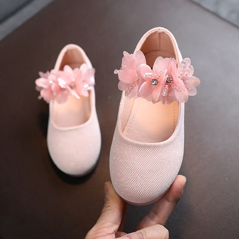Ballerines en textile pour filles occasion spéciale fleurs paillettes confort sécurité fêtes robes accessoires