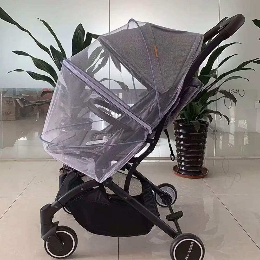 Moustiquaire pour poussette pliante respirante, filet extensible, utilisation pour les touristes, fermeture éc