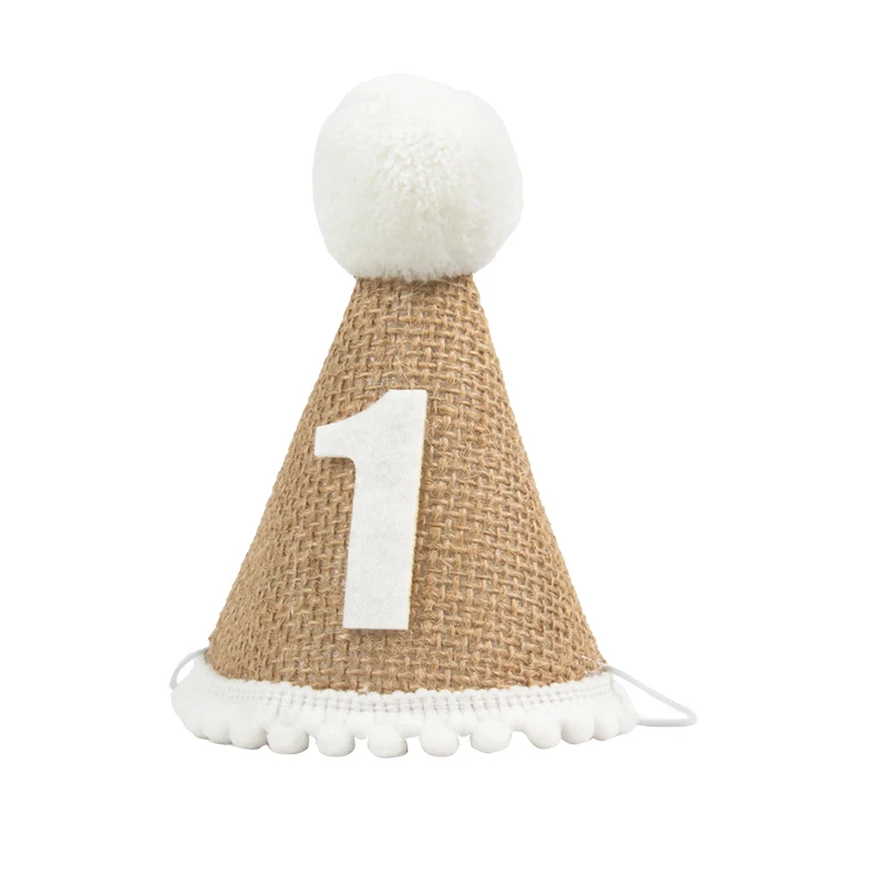 Chapeau en jute pour premier anniversaire bébé décoration rustique accessoire fête fille garçon