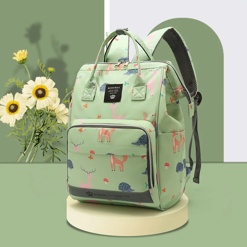 Sac à dos bébé multifonctionnel avec motifs animaux grande capacité imperméable porté dos ou bandoulière
