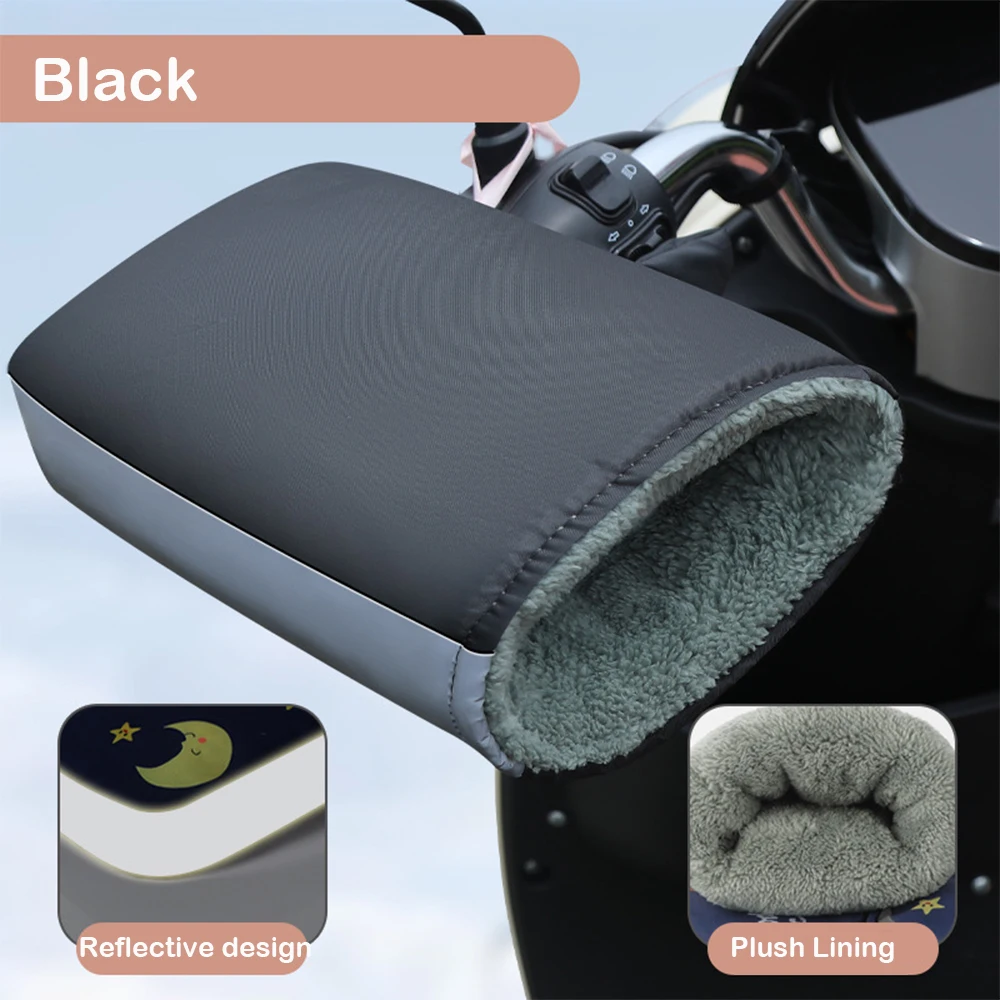 Couverture de guidon moto imperméable chaleur confort design moderne peluche intérieure résistance à l'eau sty