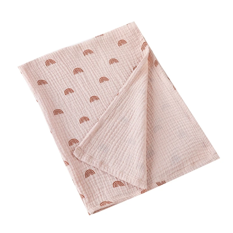 Couverture d'emmaillotage bébé en gaze coton douce motif floral arcenciel idéale pour nouveauné poussette et s